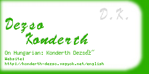 dezso konderth business card